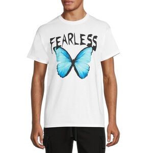 Humor Fearless Butterfly Graphic Short Sleeve T Shirt